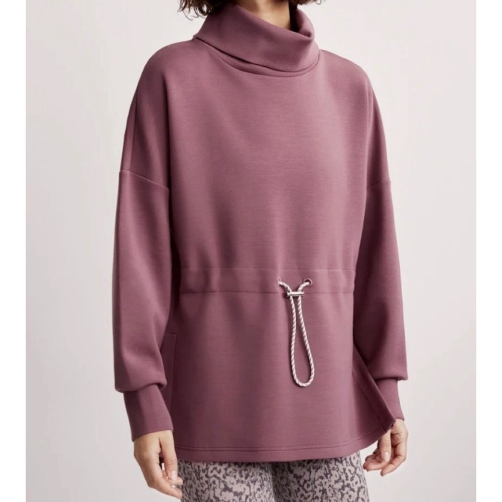 Varley Freya DoubleSoft Funnel Neck Pullover Sweatshirt Mauve Large